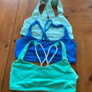 Three Lululemon yoga tops bundle, size small